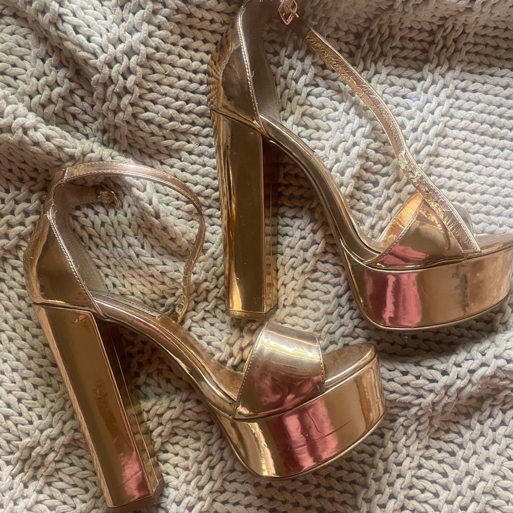 Steve Madden Rose Gold Platform Heels